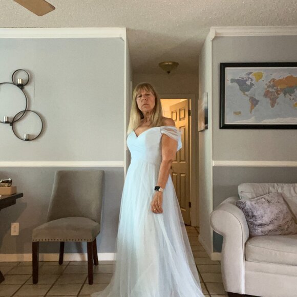 Prom Princess Ballgown in shimmery blue - Picture 9 of 11